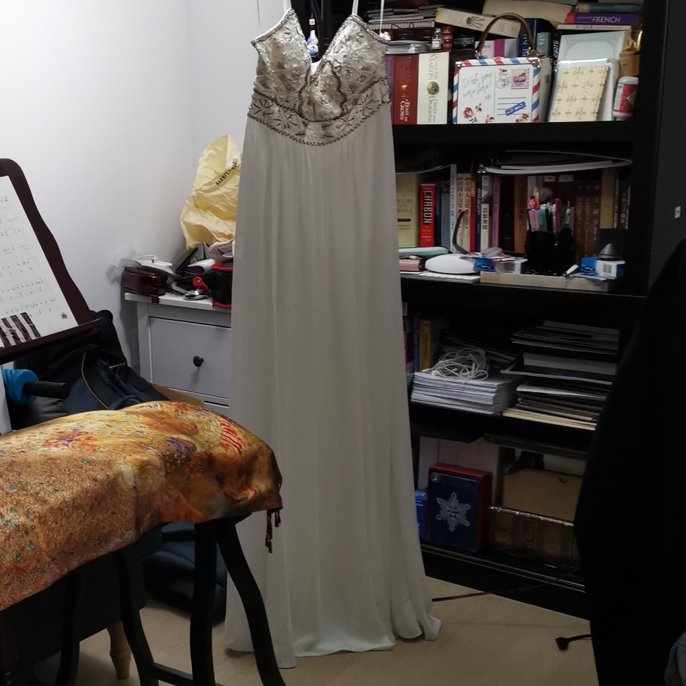 White crystal beaded gown